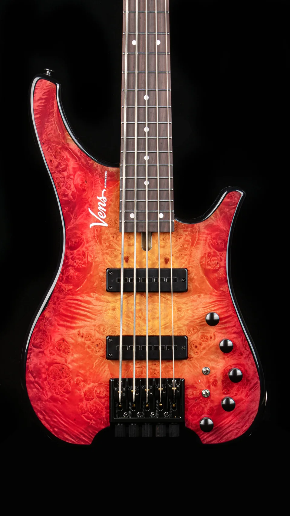 HT524-BM-OSR in Ruby Amber finish, body and fingerboard view