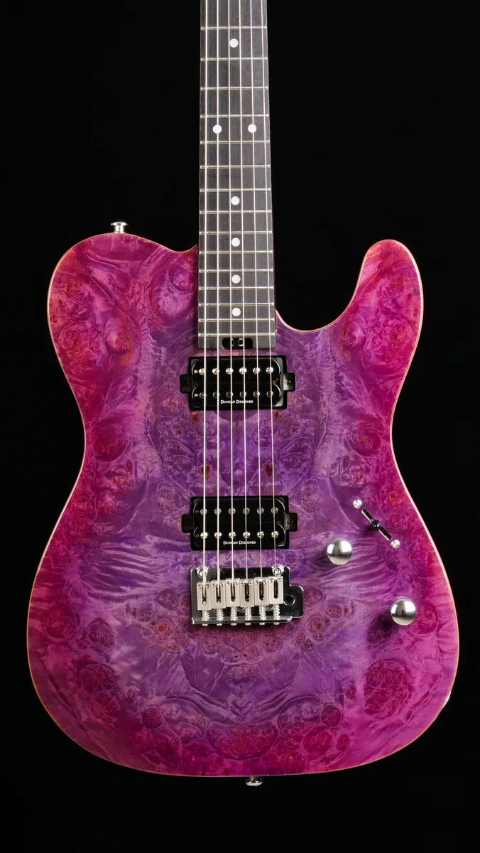 TL22-BM-AR in Sakura Mist finish, body and fingerboard view